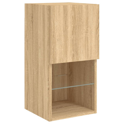 6 Piece TV Wall Units with LED Sonoma Oak Engineered Wood