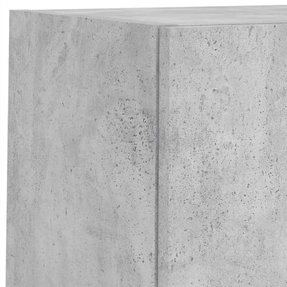 6 Piece TV Wall Units with LED Concrete Grey Engineered Wood