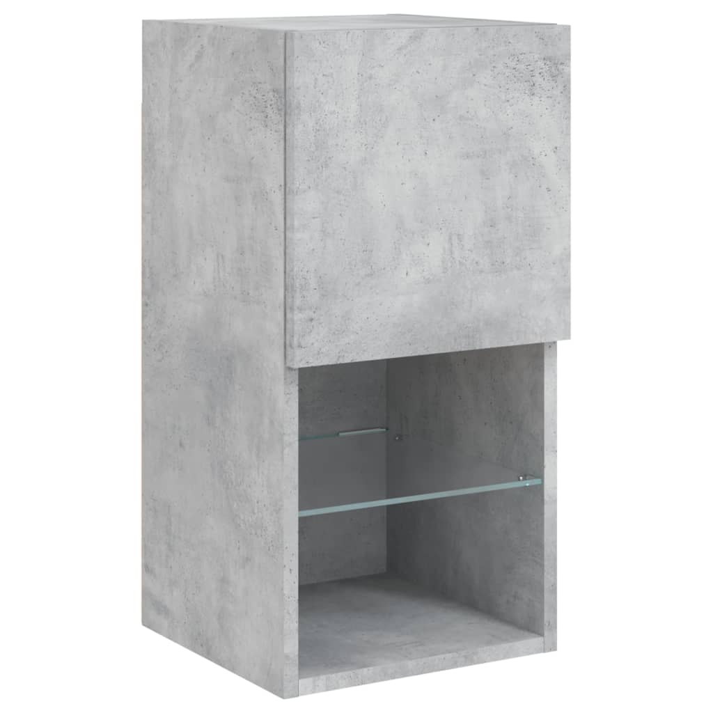 6 Piece TV Wall Units with LED Concrete Grey Engineered Wood