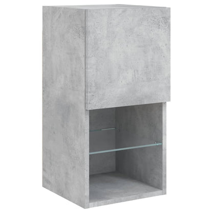 6 Piece TV Wall Units with LED Concrete Grey Engineered Wood