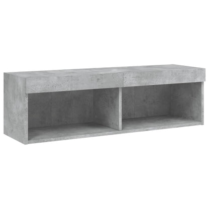 6 Piece TV Wall Units with LED Concrete Grey Engineered Wood