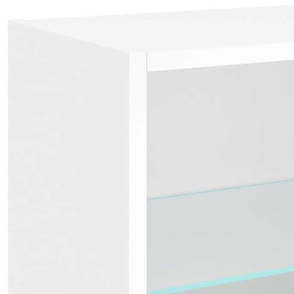 5 Piece TV Wall Units with LED White Engineered Wood