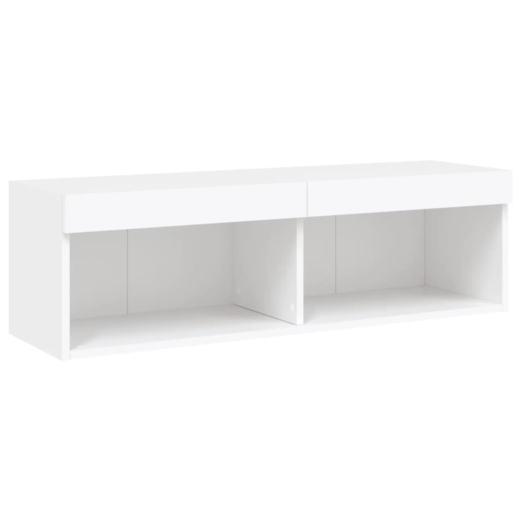 6 Piece TV Wall Units with LED White Engineered Wood