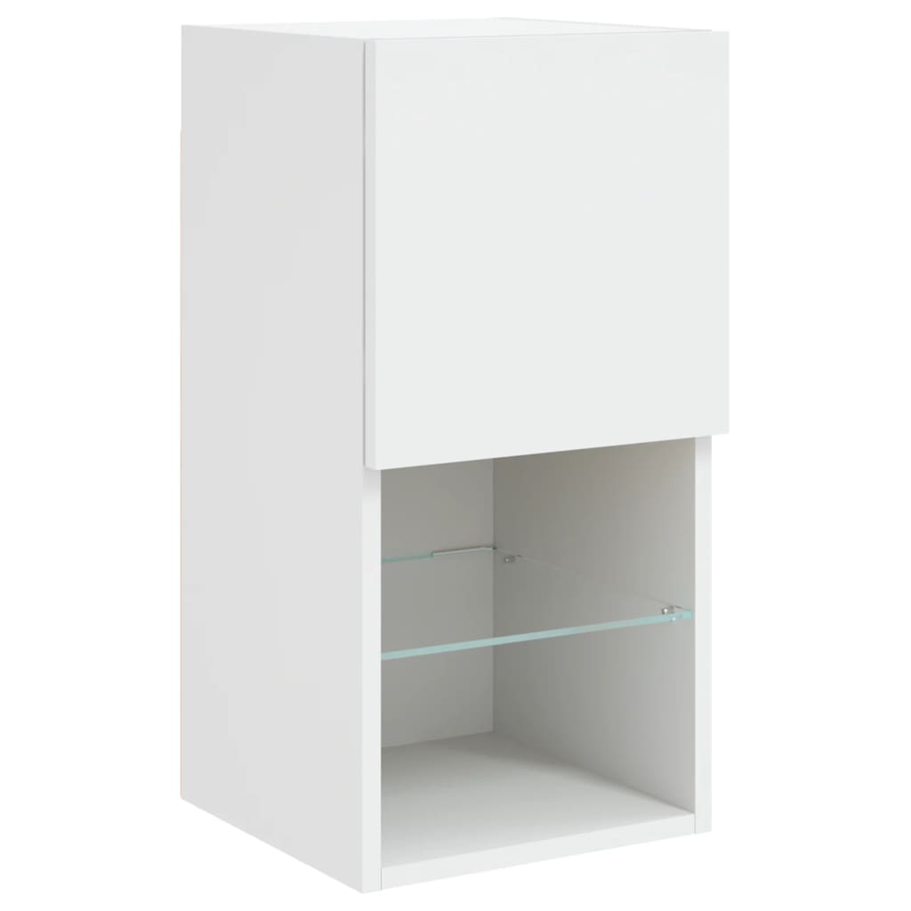 6 Piece TV Wall Units with LED White Engineered Wood