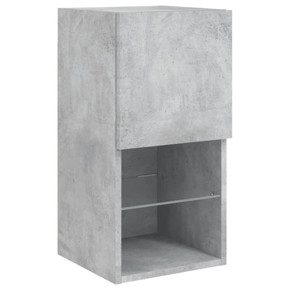 6 Piece TV Wall Units with LED Concrete Grey Engineered Wood