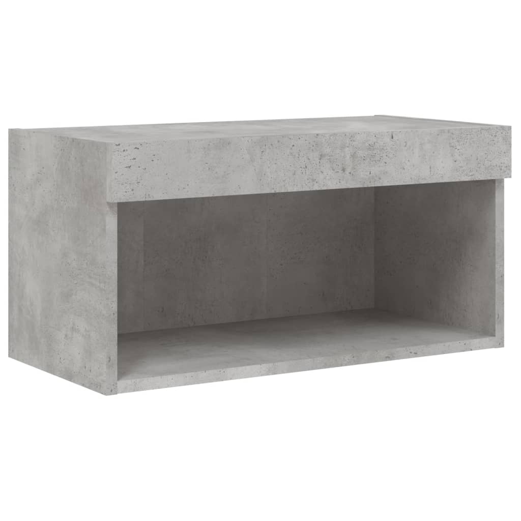 6 Piece TV Wall Units with LED Concrete Grey Engineered Wood