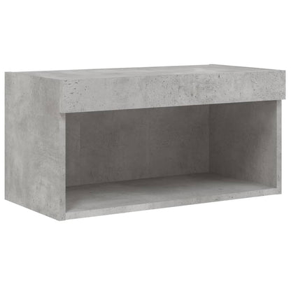 6 Piece TV Wall Units with LED Concrete Grey Engineered Wood