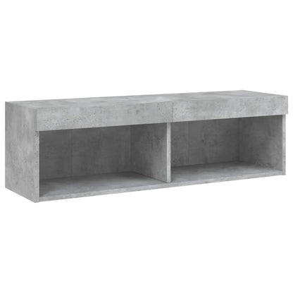 6 Piece TV Wall Units with LED Concrete Grey Engineered Wood