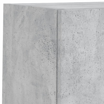 6 Piece TV Wall Units with LED Concrete Grey Engineered Wood