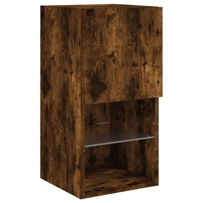 6 Piece TV Wall Units with LED Smoked Oak Engineered Wood