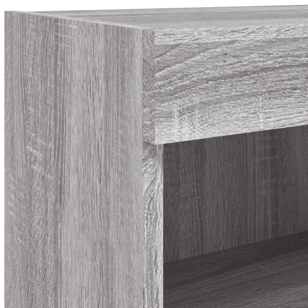 6 Piece TV Wall Units with LED Grey Sonoma Engineered Wood