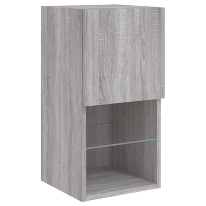 6 Piece TV Wall Units with LED Grey Sonoma Engineered Wood