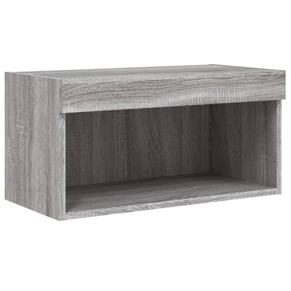 6 Piece TV Wall Units with LED Grey Sonoma Engineered Wood