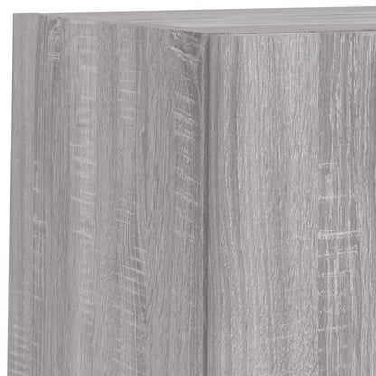 6 Piece TV Wall Units with LED Grey Sonoma Engineered Wood