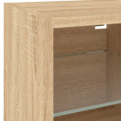 4 Piece TV Wall Units with LED Sonoma Oak Engineered Wood