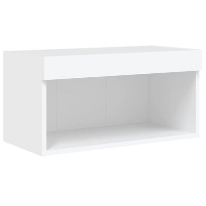 5 Piece TV Wall Units with LED White Engineered Wood