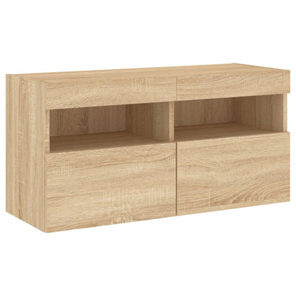 5 Piece TV Wall Units with LED Sonoma Oak Engineered Wood
