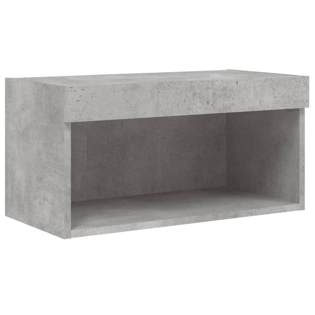 5 Piece TV Wall Units with LED Concrete Grey Engineered Wood