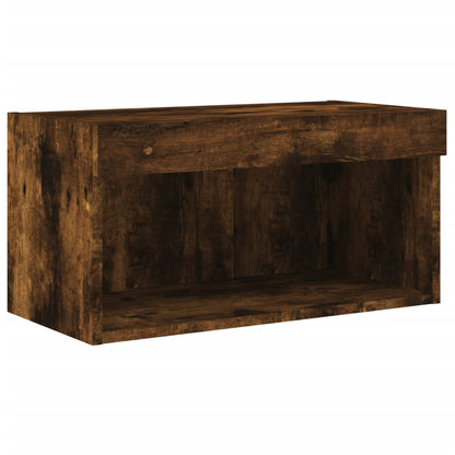 5 Piece TV Wall Units with LED Smoked Oak Engineered Wood