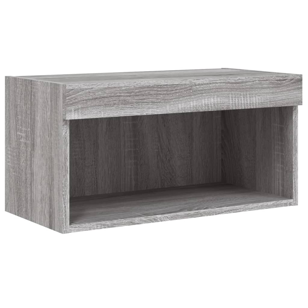 5 Piece TV Wall Units with LED Grey Sonoma Engineered Wood