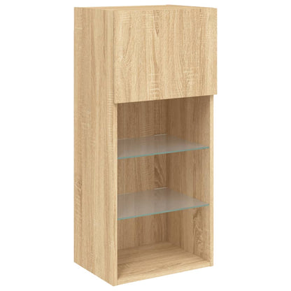5 Piece TV Wall Units with LED Sonoma Oak Engineered Wood