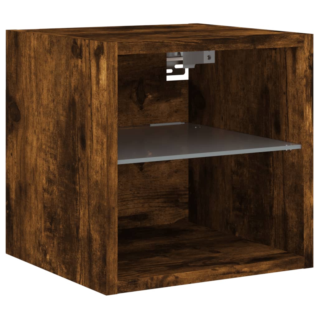 6 Piece TV Wall Units with LED Smoked Oak Engineered Wood