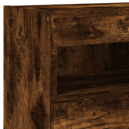 5 Piece TV Wall Units with LED Smoked Oak Engineered Wood