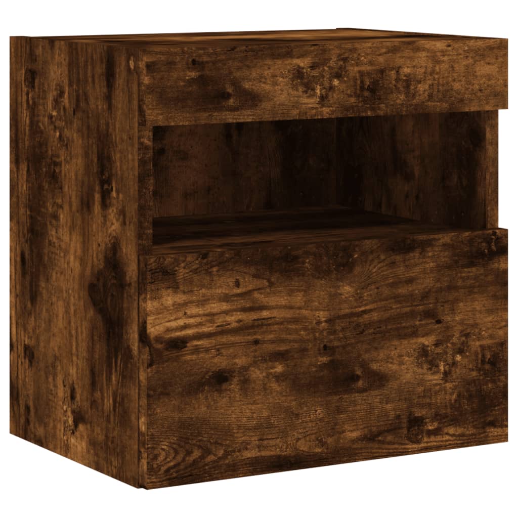 5 Piece TV Wall Units with LED Smoked Oak Engineered Wood