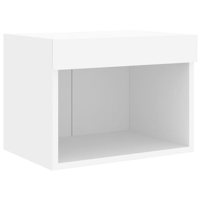 7 Piece TV Wall Cabinet Set with LED Lights White