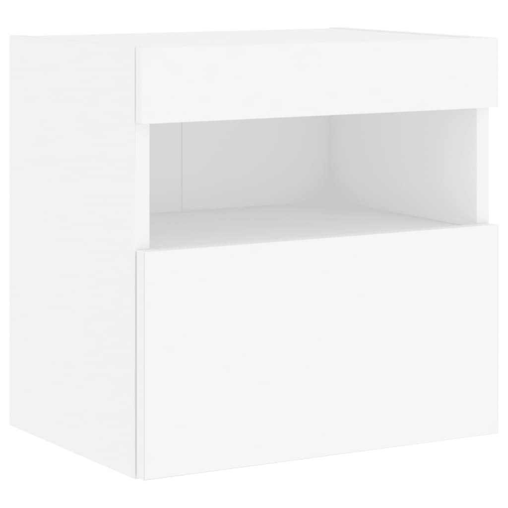 7 Piece TV Wall Cabinet Set with LED Lights White