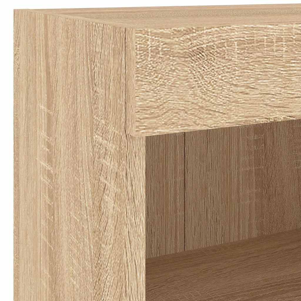 7 Piece TV Wall Cabinet Set with LED Lights Sonoma Oak
