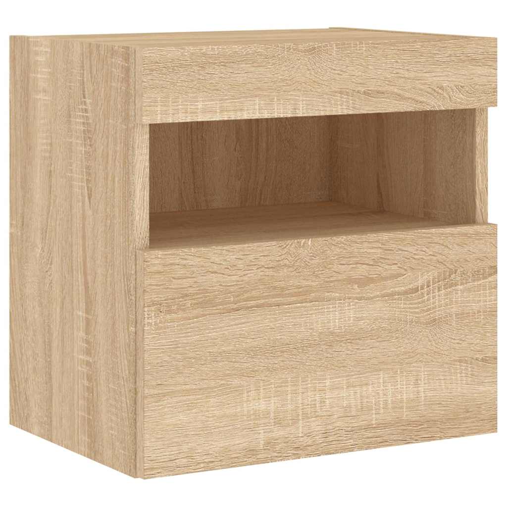 7 Piece TV Wall Cabinet Set with LED Lights Sonoma Oak