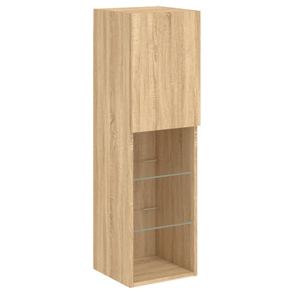 8 Piece TV Wall Cabinet Set with LED Lights Sonoma Oak