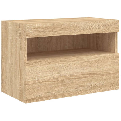 7 Piece TV Wall Cabinet Set with LED Lights Sonoma Oak
