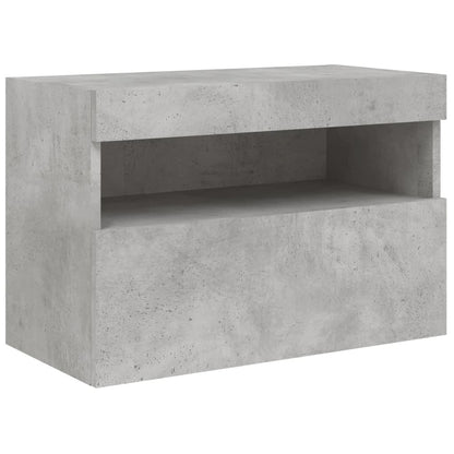 7 Piece TV Wall Cabinet Set with LED Lights Concrete Grey