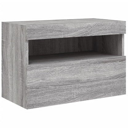 7 Piece TV Wall Cabinet Set with LED Lights Grey Sonoma