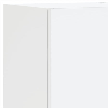 7 Piece TV Wall Cabinet Set with LED Lights White