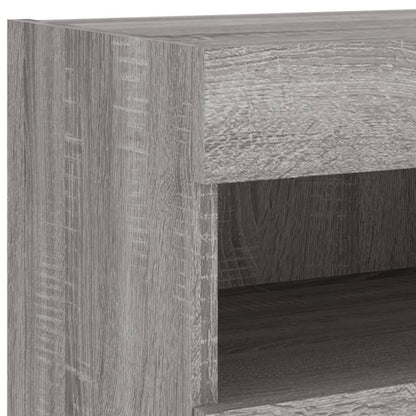 7 Piece TV Wall Cabinet Set with LED Lights Grey Sonoma