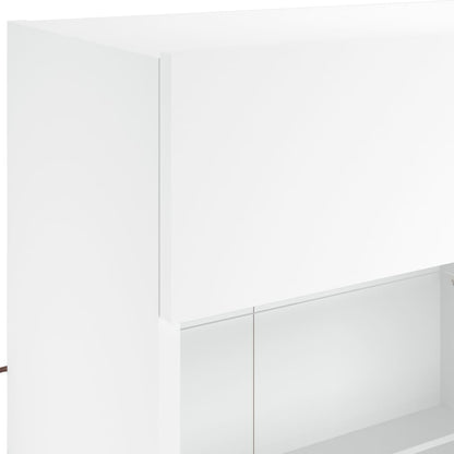 6 Piece TV Wall Cabinet Set with LED Lights White