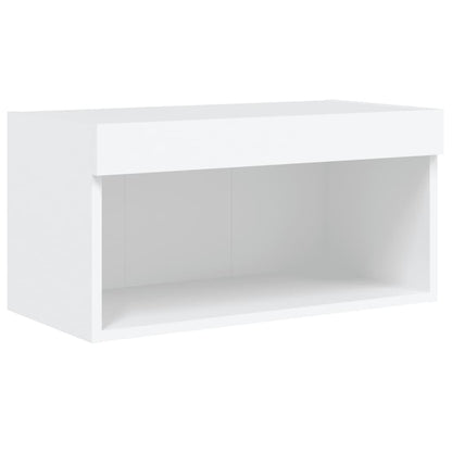 6 Piece TV Wall Cabinet Set with LED Lights White