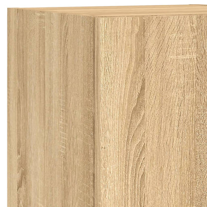 6 Piece TV Wall Cabinet Set with LED Lights Sonoma Oak