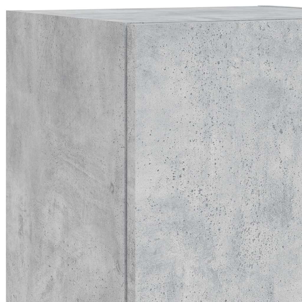 6 Piece TV Wall Cabinet Set with LED Lights Concrete Grey