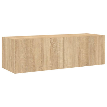 5 Piece TV Wall Cabinets with LED Lights Sonoma Oak