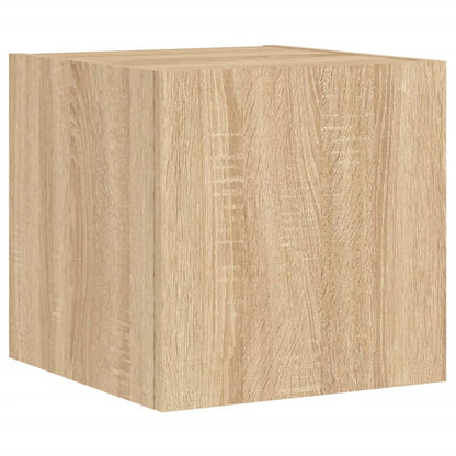 4 Piece TV Wall Cabinets with LED Lights Sonoma Oak