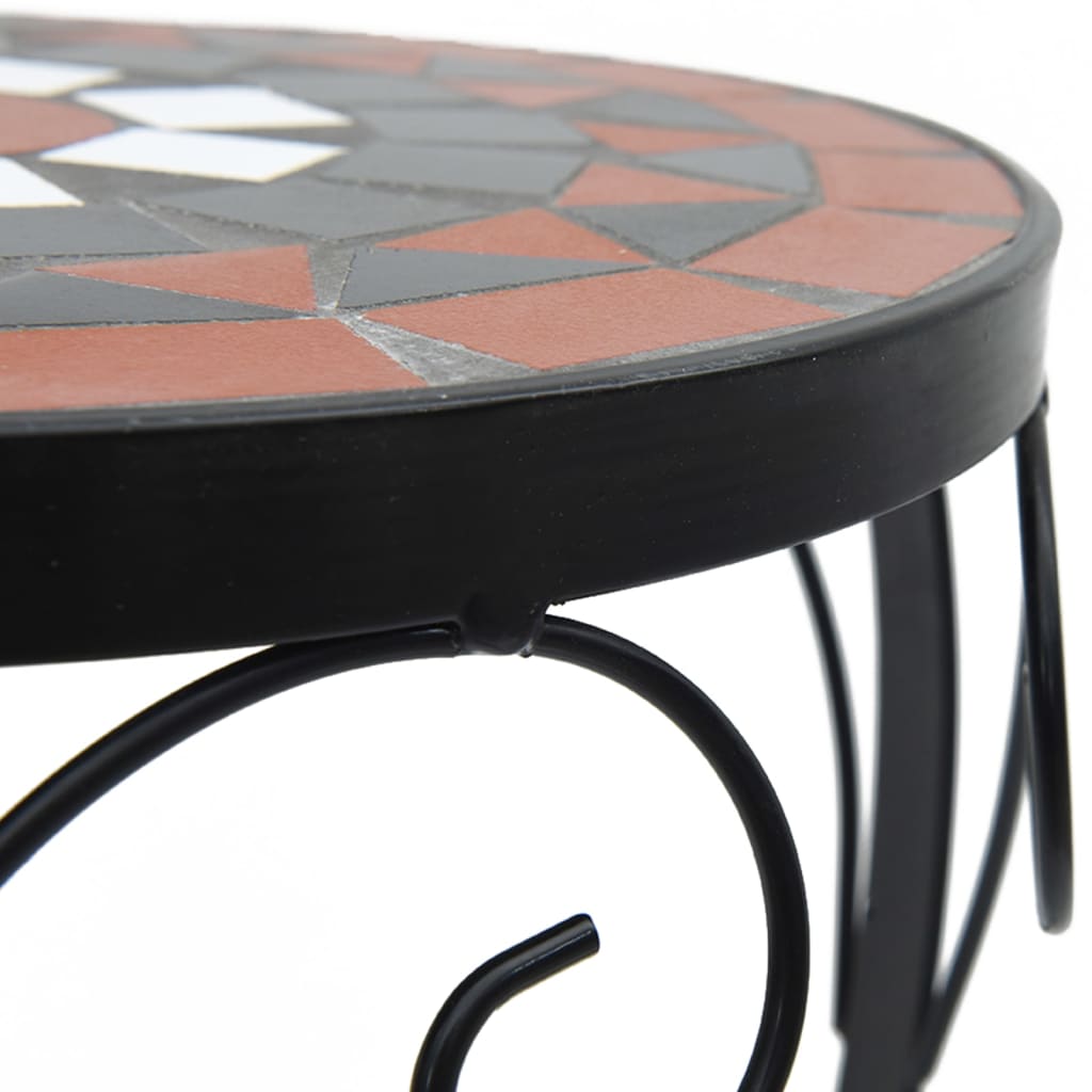 Plant Stands 3 pcs Terracotta and White Ceramic