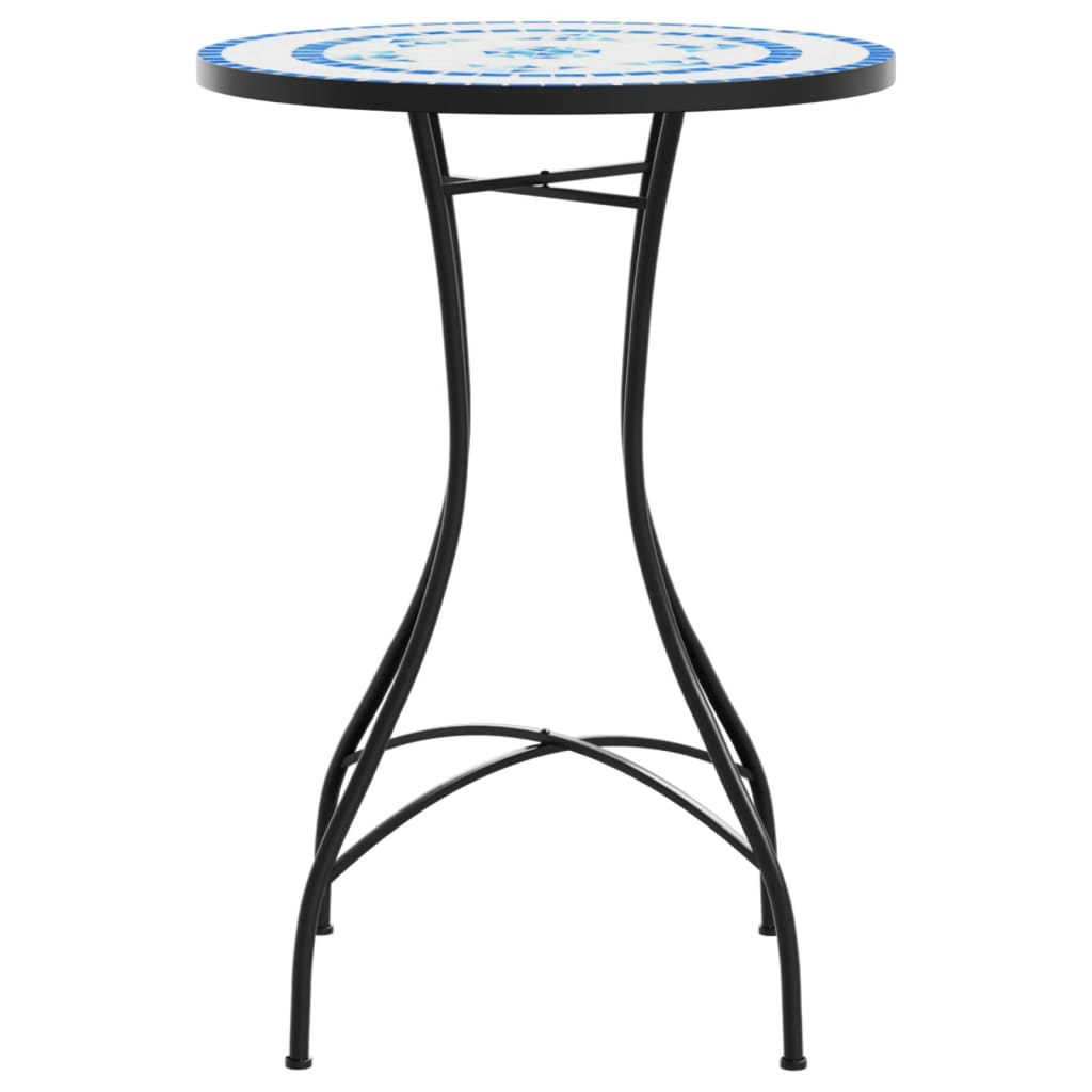 Mosaic Bistro Table Blue Ø50x70 cm Ceramic
