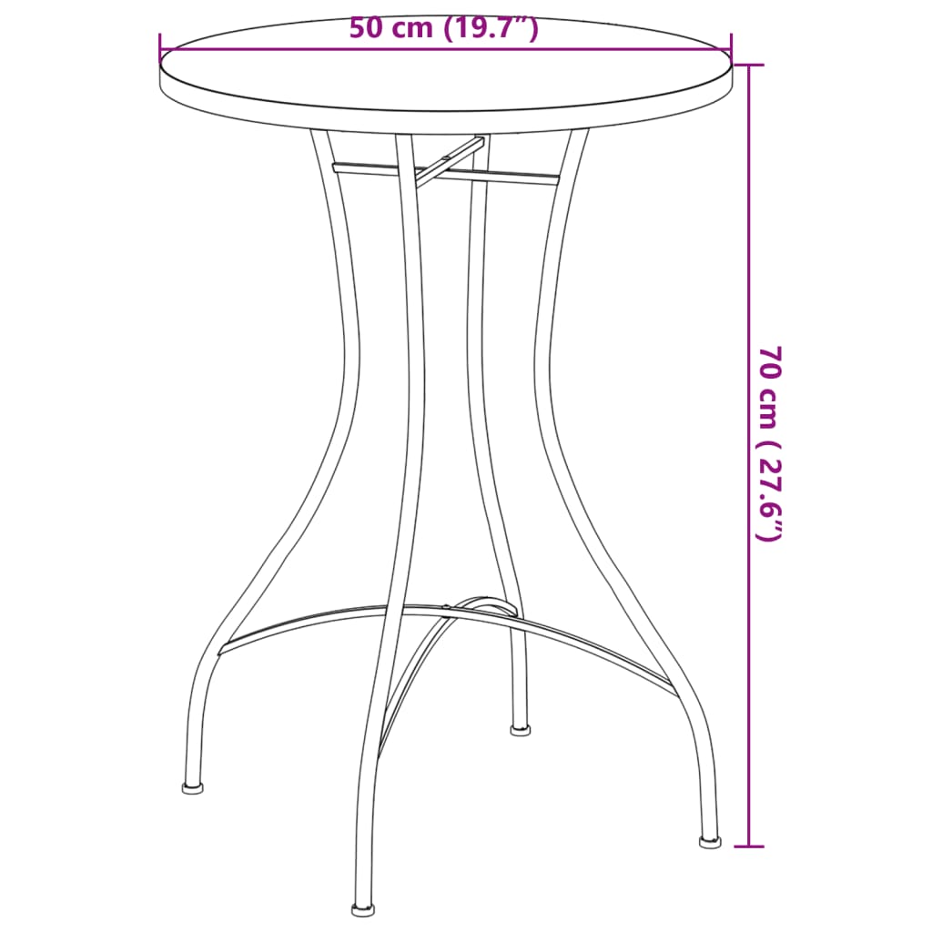 Mosaic Bistro Table Blue Ø50x70 cm Ceramic