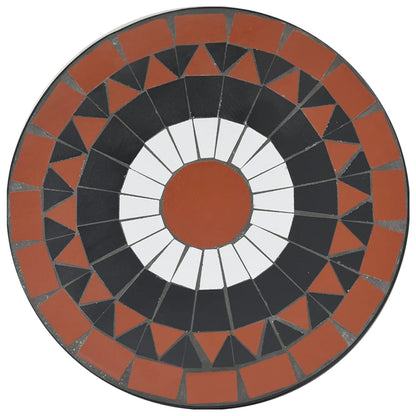 Mosaic Bistro Table Terracotta and Black Ø50x70 cm Ceramic