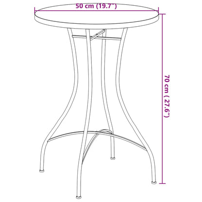 Mosaic Bistro Table Terracotta and Black Ø50x70 cm Ceramic