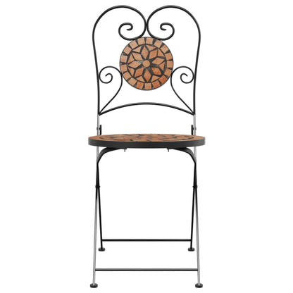 Bistro Chairs Foldable 2 pcs Terracotta Ceramic